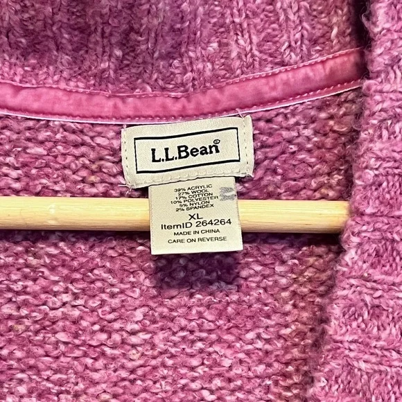 LL Bean Cable Knit Wool Sweater Vest Size XL - Picture 4 of 6